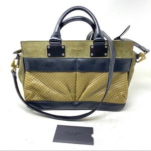 Rag & Bone studded leather olive green pilot bag